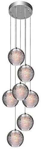 LED Kronleuchter Kristall Kugel Minimalistisch Pendelleuchte für Modern Wohnzimmer Loft Treppe Foyer Esstisch Küchen insel Bar Schlafzimmer Hängelampe Deckenlampe Rund Klar Kristallleuchter Strahler