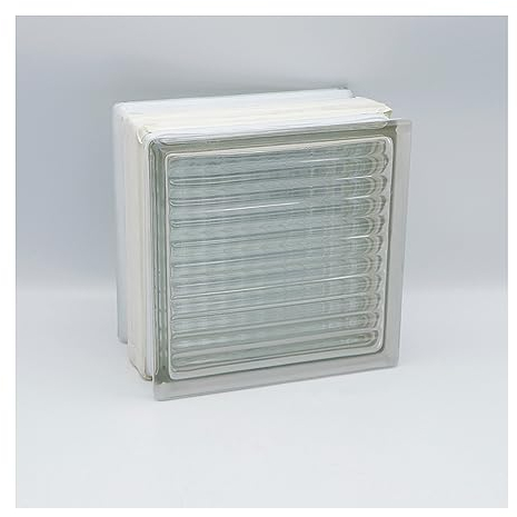 Fuchs Design THERMO BLOCK, 3x Glasbaustein Gekreuzt Klar, 19x19x12cm, Wärmedämmung: Ug 1,2