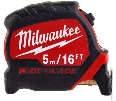 Milwaukee Premium Wide Blade Tape Measure 5m/16ft (Width 33mm), (4932471817)