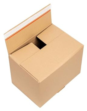smiley pack 60 Stück Automatikboden Karton 304 x 216 x 220 mm | Fix Aufrichtekarton mit Selbstklebeverschluss und Aufreißfaden – Versandschachtel & Versandbox