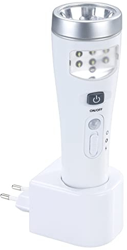 Maximex LED-Sensor-Nachtlicht mit Ladestation, energiesparende Nachtleuchte mit Bewegungs- & Dämmerungssensor, inkl. 3 Leuchtmodi & 17 LEDs, bis 3 Stunden Umgebungsbeleuchtung, kompakt für unterwegs