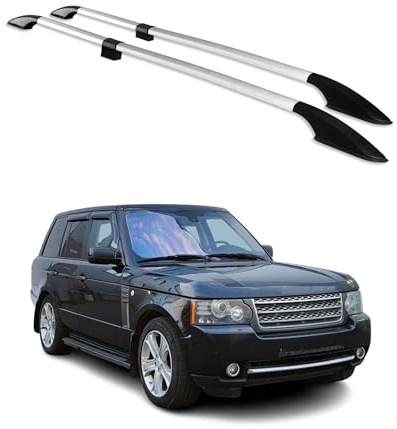 OMAC Dachreling Dachgepäckträger kompatibel mit Land Rover Range Rover L322 2003-2012 Grau