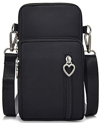 Brinny Damen Handtaschen Schultertasche Handytaschen Umhängetasche Kunstleder Schultertasche 3 Reißverschluss Beutel Universal Handytasche zum Umhängen Kartentasche Geldbörse für Handy unter 7 Zoll