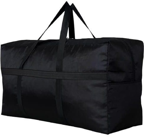 YiKitHom Extra Large Storage Duffle Bag for Travel, Black Oversized Giant Big Traveling Duffle Bag