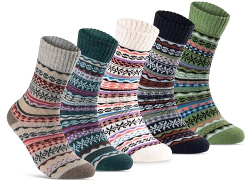 sockenkauf24 5 Paar Wollsocken Damen & Herren Wintersocken weich & warm