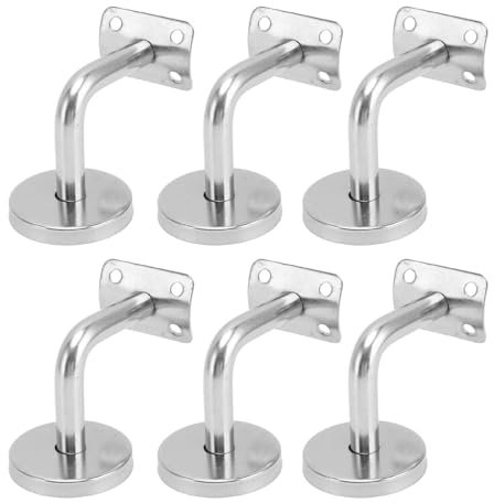 Staffa Per Corrimano in Acciaio Inossidabile da 6 Pezzi, Staffa Per Parete Per Corrimano Staffa Per Ringhiera Per Scale Staffa Per Corrimano Staffa Per Corrimano Per Scale