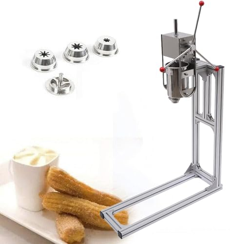 LZDOYY Macchina per Churro, Macchina per Churro Elettrica Commerciale Macchina per Riempitrice per Ciambelle Churro Macchina per Dessert Verticale a Manovella Macchina per Frutta Latina,7L