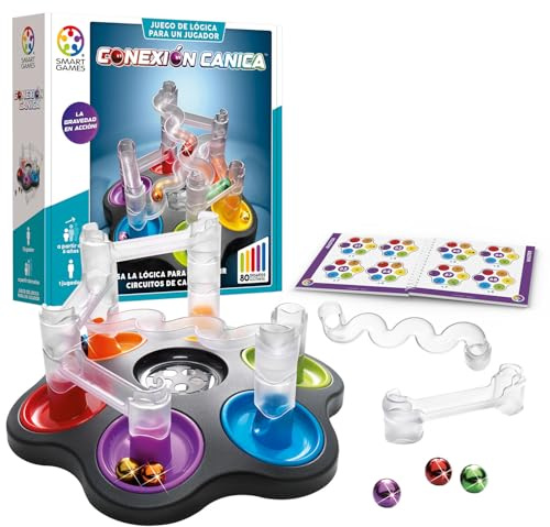 Smart Games - Conexión Canica | Rompecabezas Niños Y Rompecabezas Adulto con 80 Desafíos Y 6 Canicas| Juegos Niños 8 Años O Más | Juegos Educativos En Solitario