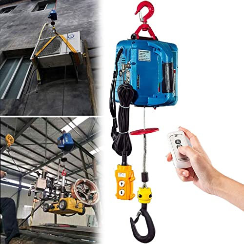 Verricello Per Paranco Elettrico 1100 Libbre / 500 Kg, Paranco Elettrico Portatile 3 in 1 Con Telecomando Cablato E Wireless, Verricello Portatile Con Motore Da 1500 W,Blue
