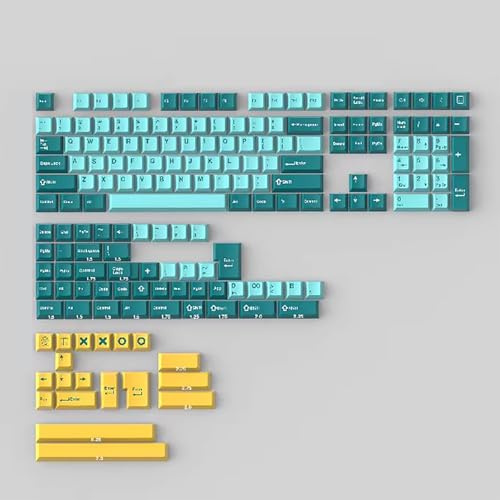 Sumgsn Retro Cast Keycaps, Cherry Profile Doubleshot Keycaps Set, Green, 172 Keys, Wired, Cherry Mx Gateron Switches, ISO/ANSI Mechanical Keyboard