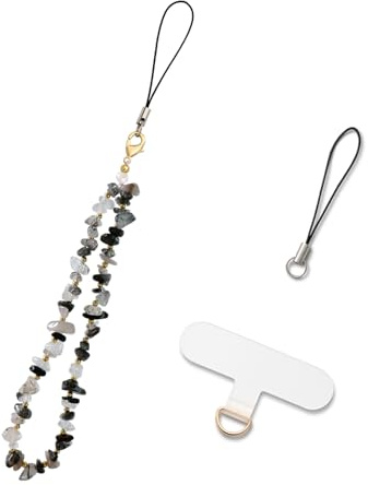 MORSUNBELA Handykette Kurz Handyanhänger Perlen Handyschmuck Anhänger Handgelenk Handyband Handschlaufe Universal Lanyard