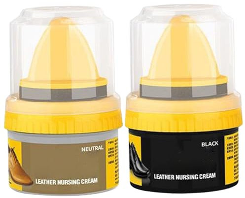 Kit de cirage à chaussures, 2 pièces de cirage transparent et noir pour chaussures en cuir 50 ml, cirage à chaussures en cuir pour restaurer, nettoyer et faire briller les chaussures, sac à main, bott