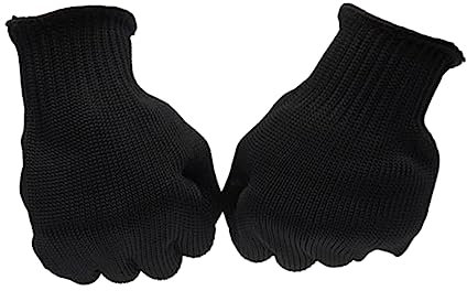 HOMSFOU Guantes Anticortes y Antipinchazos de Acero Inoxidable Negros