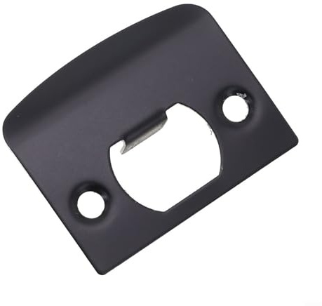 Jotekonoby Plaque de gâche de type D - Coins ronds en acier inoxydable - Pièces de rechange pour serrure de porte en cuivre noir - Pour meubles et armoires - Matériel de plaque d'angle (cuivre)