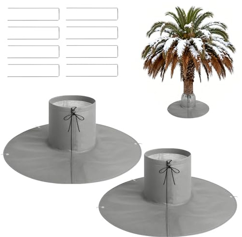 NUTKIT Winterschutz für Palmen Wurzel,2PCS Palmenwurzelschutz mit 8 Ankern | Winter Palmenwurzelschutz-Kälteschutz für Pflanzen＆Baum, Wiederverwendbar, Frostschutz Winterschutz für Pflanzen(Silber)