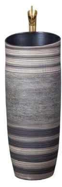 Retrò Lavandino in ceramica monoblocco con piedistallo, for balcone, cortile, esterno, lavabo da terra decorare