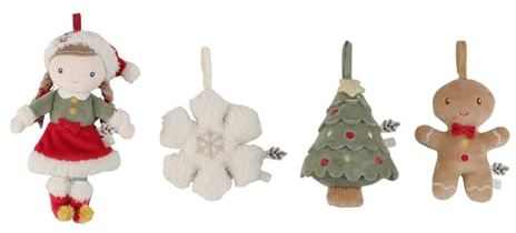 Little Dutch Christbaumschmuck Weihnachtsbaumschmuck Anhänger Soff-Figuren 4er Set Rosa - Weihnachten