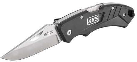 4K5 Klappmesser mit 440C Edelstahlklinge, TK 110C | Back-Lock-Verriegelung, Gürtelclip, Nylon-Holster