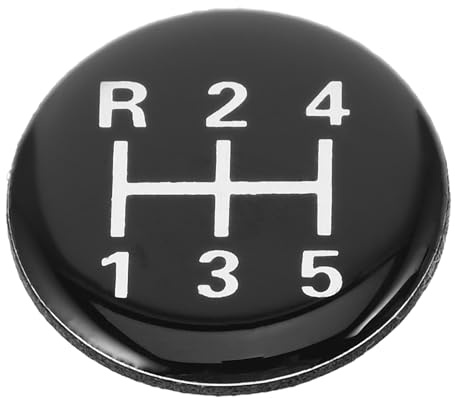 MAGICLULU Runder Aufkleber für Schalthebelkopf aus Epoxy mit Anti Rutsch Design Einfache Montage Schwarz Passend für Manuelle Schaltgetriebe von Autos und Lkws zur Stilvollen Autodekoration