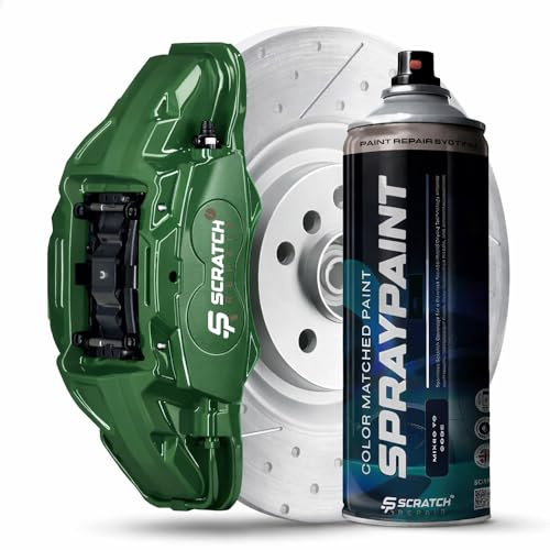 Scratch Repair - British Racing Green Heat-Resistant Brake Caliper and Drum Paint Spray, 400ml Aerosol, High-Temperature Durability up to 200°C