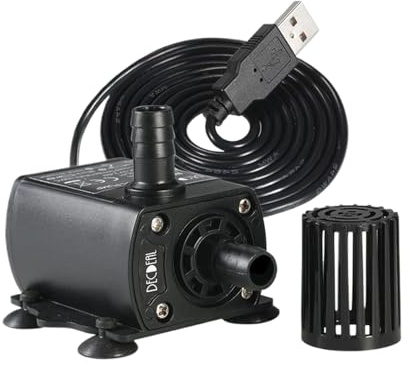 DC Water Pump for Hydroponics, USB Powered with Filter Circulation System, Adjustable Flow Water Pump, Pond with Fountain, Aquarium Pumps, Home Garden Patio for Outdoor Camping