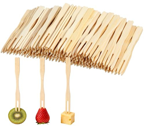 300 Pcs Toothpicks for Appetizers, 3.5 Inch Bamboo Cocktail Fork | Practical, Parties Toothpicks for Appetizers, Party Supplies for Charcuterie Boards, Fruit, Party, Weddings