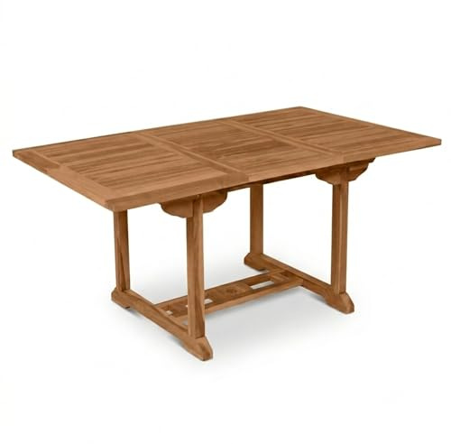SAM Gartentisch Kuba 180-240x100 cm Teakholz eckig Ausziehtisch | Premium ausziehbar, wetterfester Terrassentisch für bis zu Personen, rechteckiger Holztisch für Terrasse Wintergarten