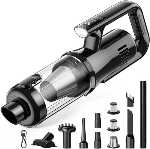 Handheld Vacuum Cleaner Cordless, 22000PA Powerful Car Hoover with Suction, Lightweight & Portable Car Cleaner for Car/Home/Pet