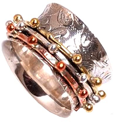 Spinner Band Ringe, Angst Ring für Meditation, 925 Sterling Silber Spinner Band Ringe für Damen, Geschenkring zum Muttertag Größe 7