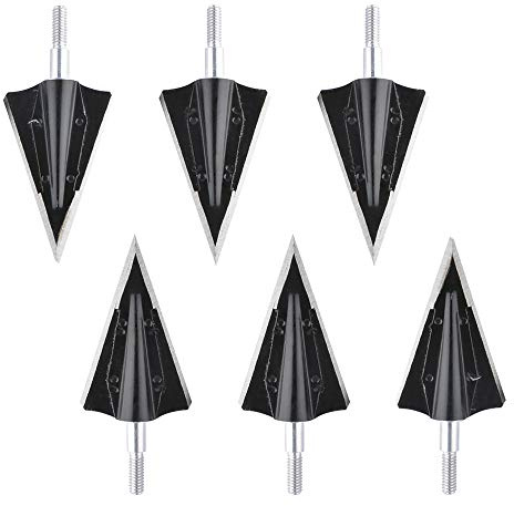 SHARROW 6st Bågskytte Pilspetsar Jaktspetsar 125 Grains Broadheads 2 Blad Jakt Metall Pilhuvuden Bredspetsar för Kolpilar Pil och Båge (Pilspetsar)