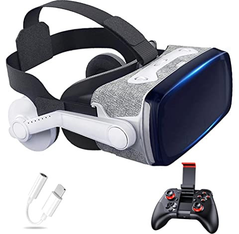 Gafas de Realidad Virtual, 3D VR Gafas con Controlador Bluetooth para Juegos Visión Panorámico VR Glasses para iPhone 13 Pro Max/13 Pro/13/12/11, para Samsung Galaxy S21, Huawei, Xiaomi ( Size : Ios )