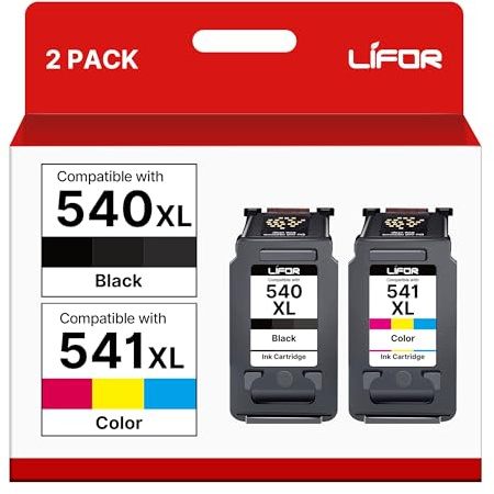 LIFOR 540XL Black 541XL Colour Replacement for Canon 540 and 541 Ink Cartridges for Canon 540 541 Printer Ink for Pixma TS5150 MG3600 TS5151 MG3650S TS5100 MG4250 MG3650 MX475 MG3250