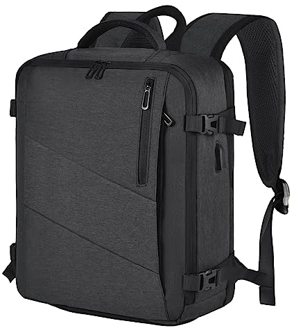 Leyrica Handgepäck Rucksack 45x36x20 für Easyjet, Reiserucksack Tasche Wasserdichter Flugzeug Reisetasche Handkoffer 15,6 Zoll Laptop Rucksack Outdoor Tagesrucksack Schultasche (Grau)