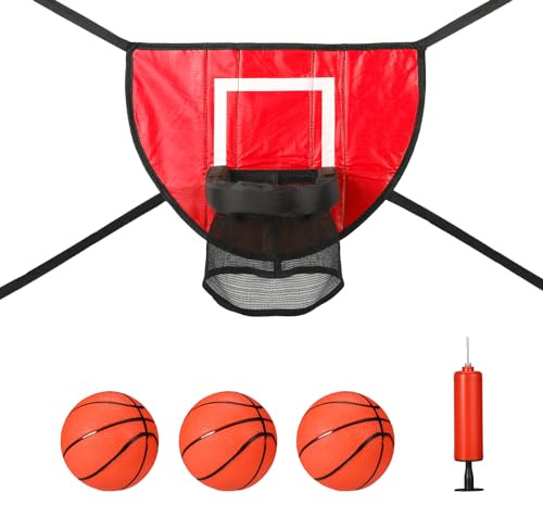 lasuroa Trampolin Basketballkorb Set, Befestigung Wasserdicht Basketballtor für Trampolin Weich Mini Basketball Trampolin Basketballspielzubehör für Alle Altersgruppen Basketball Liebhaber