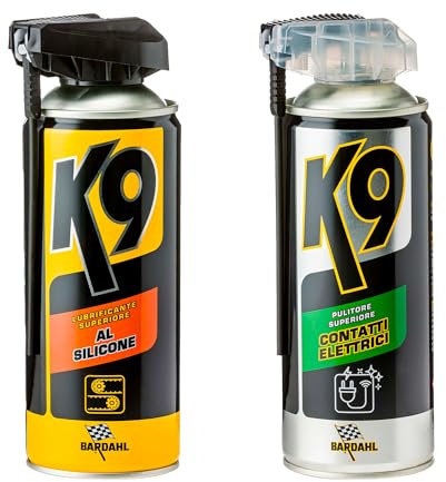 Bardahl K9 - KIT Pulitore Contatti Elettrici con Lubrificante al Silicone, Elimina Grasso e Olio, Spray Impermeabilizzante, Trasparente, Inodore e Incolore, per Plastica, Gomma eContatti Elettrici