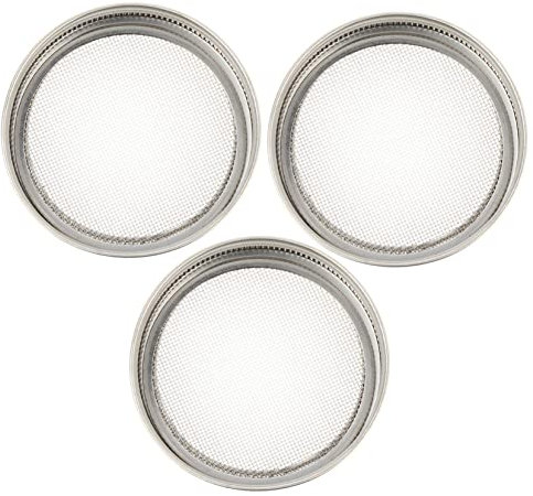 BESPORTBLE 3stücke Edelstahl Keimdeckel Mit Sieb Deckelsieb Für Einmachgläser Sprießen Jar Deckel Sieb Bildschirm Für Sprossenanbau