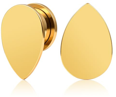 DOEARKO Ohr Flesh Tunnel 1 Paar Ohr Plug Edelstahl Double Flared Gestreckte Expander Ohr Piercing Schmuck für Frauen und Männer 8mm-16mm