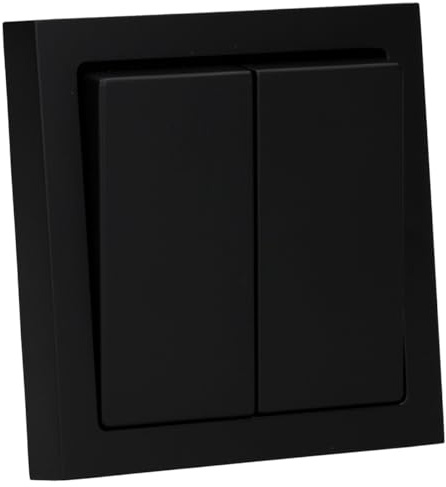 Busch-Jaeger future linear Serienschalter-Set 1-fach 55x55 mm | 1× 2000/5 US Serienschalter, 1× 1785-885 Serienwippe und 1× 1721-885K Abdeckrahmen, schwarz matt