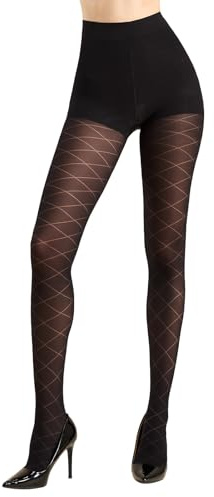 MANZI Diamond Patterned Rhombic Tights for Women L-XL