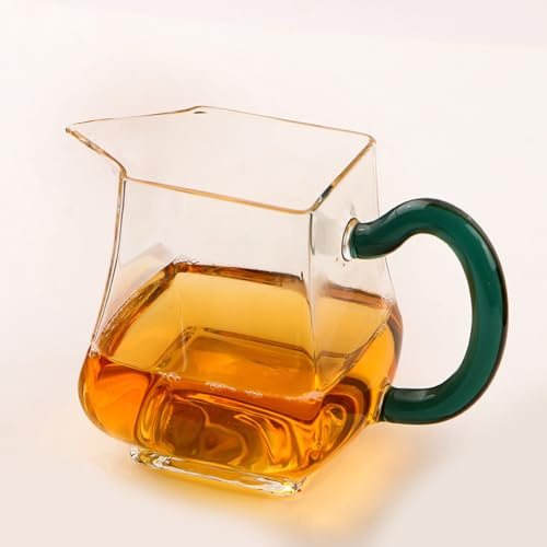 LEEDJUINE Glas fyra riktningar rättvis kopp, transparent kung te set tedispenser
