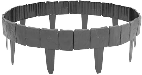 YARNOW Bordure de Jardin en Plastique Imitation Pierre Lot de 20 Pièces Souples et Solide Bordure Décorative pour Parterres de Fleurs Installation Facile de Balcon sans Creuser