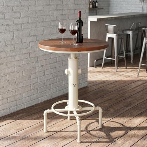 Amerikanischer Antik Industrie Massivholz Wasserpfeife Design Cafe Kaffee Industrie Bar Tisch (Antik Weiß)