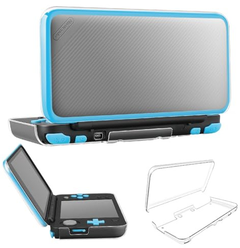 TNP New Nintendo 2DS XL LL Case - Crystal Clear Hard Shell Protective Case Skin Ultra Clear Anti-Scratch Accessory for New 2017 Nintendo 2DS XL LL, Transparent