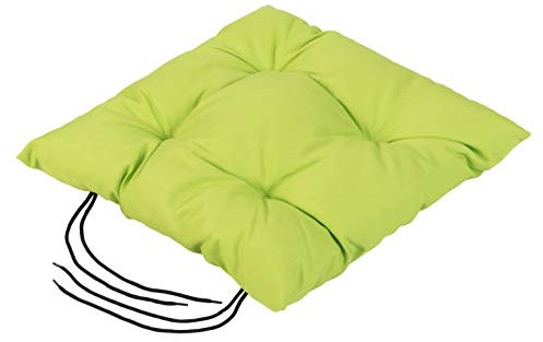 Gardenista® - Asiento para silla de jardín, de tela resistente al agua con lazos, color lima. Fabricado en el Reino Unido. Colección de cojines de peluche