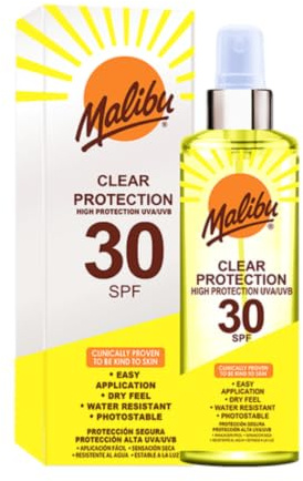 Malibu Sun Sonnenschutzspray LSF 30, hoher Schutz, trockenes Gefühl, wasserabweisend, 250 ml