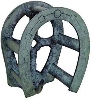 Tack Room Studio Brass Horseshoe Bridle Rack (Green Patina)