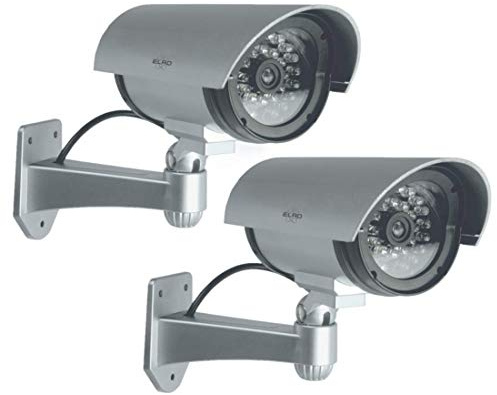 ELRO CDB25S-2 Außen Attrappe Kamera-Dummy Überwachungskamera mit LEDs-2 Pack
