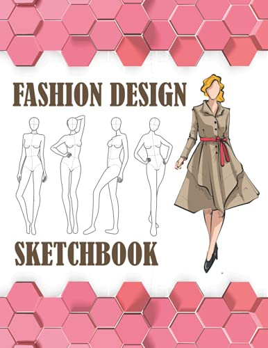 Fashion Design Sketchbook: 500 große weibliche Figuren Vorlagen für einfaches Skizzieren Ihrer Modedesigns mit professionellen dünnen Linien mit Vorderseite, Nahaufnahme, Seite & Rückseite