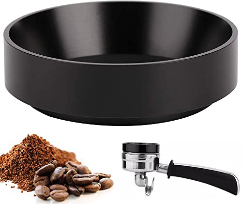 Universal Kaffeedosierring, 53mm Espresso Siebträger Trichter, Espresso Trichter Ersatz, Kaffee Dosiertrichter, Kaffeemaschine Zubehör, für die Kaffeezubereitung (Schwarz)