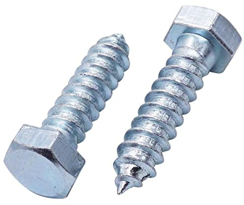 SKIR'CO (20 piezas) Tornillos de madera DIN 571 de acero galvanizado con cabeza hexagonal M12 x 40 mm, tornillos de coach, tornillos hexagonales